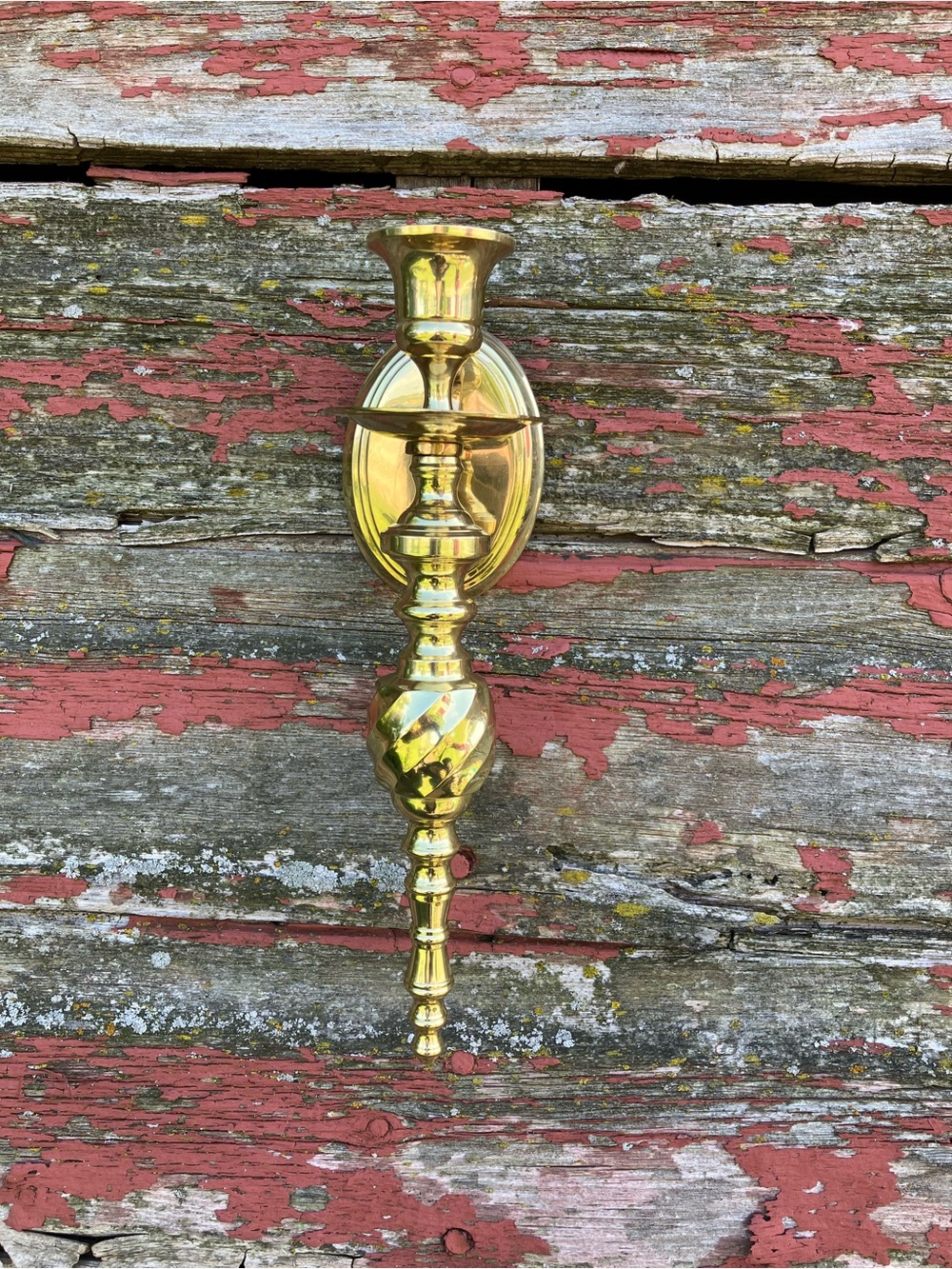 Whimsical Vintage Set of Solid Brass Candlestick Wall Sconces Cottage Decor - Picture 14 of 14